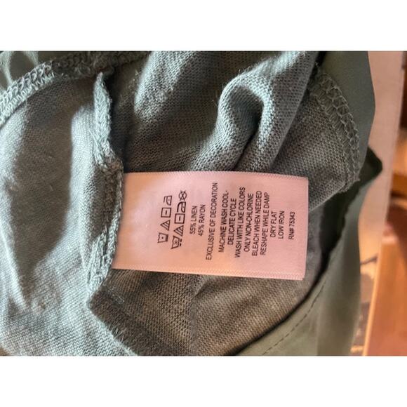 Sigrid Olsen Women Size Small Knit Tanktop Green Linen Blend - Picture 5 of 5